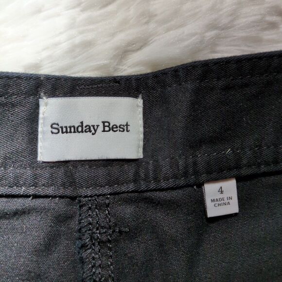 NWT Aritzia Sunday Best Women's Size 4 New Oscar Mid-Rise Carpenter Pants Black - Picture 3 of 12
